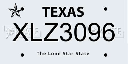 XLZ3096 Texas License Plate