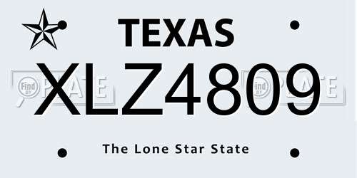 XLZ4809 Texas License Plate