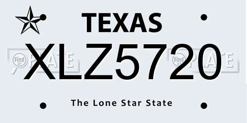 XLZ5720 Texas License Plate