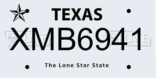 XMB6941 Texas License Plate