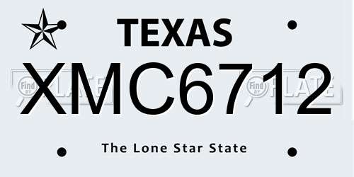 XMC6712 Texas License Plate