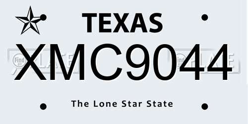 XMC9044 Texas License Plate