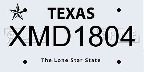 XMD1804 Texas License Plate