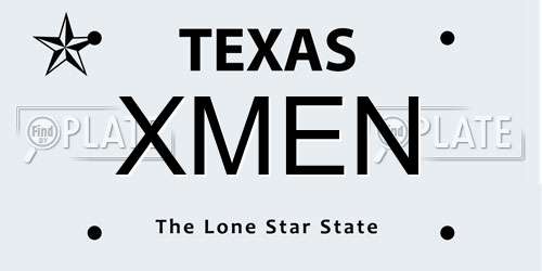 XMEN Texas License Plate