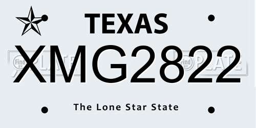 XMG2822 Texas License Plate