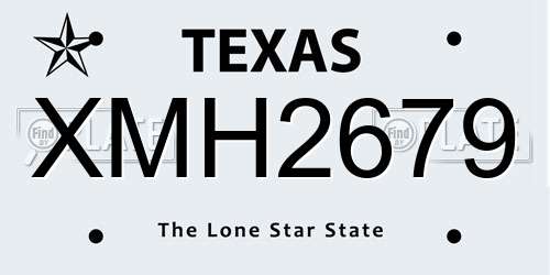 XMH2679 Texas License Plate
