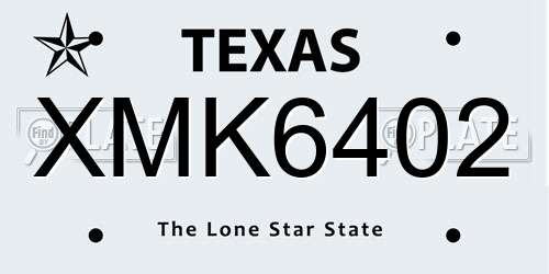 XMK6402 Texas License Plate