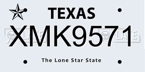 XMK9571 Texas License Plate