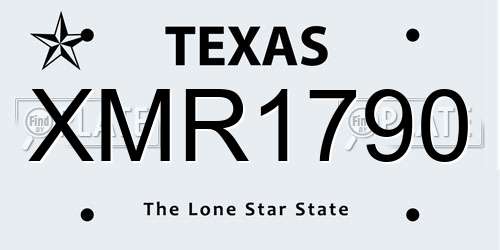 XMR1790 Texas License Plate