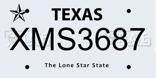 XMS3687 Texas License Plate