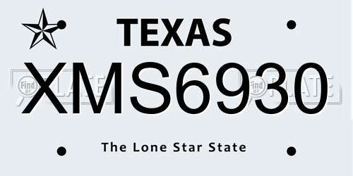 XMS6930 Texas License Plate