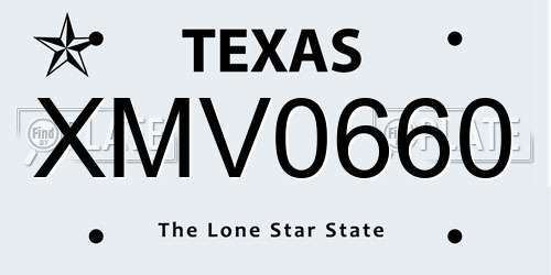 XMV0660 Texas License Plate
