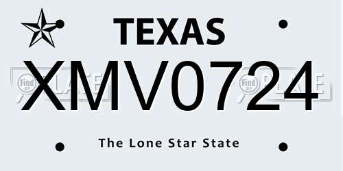 XMV0724 Texas License Plate