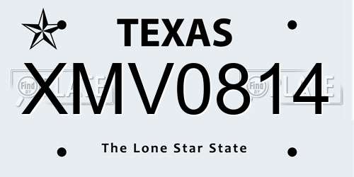XMV0814 Texas License Plate