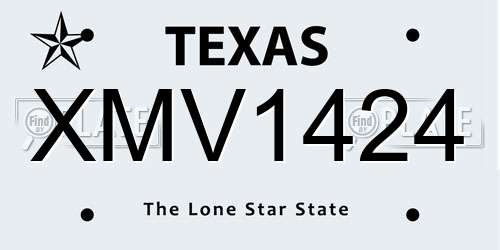 XMV1424 Texas License Plate
