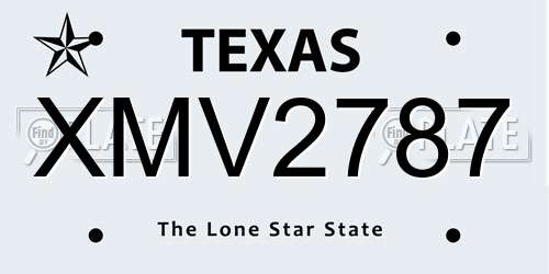 XMV2787 Texas License Plate