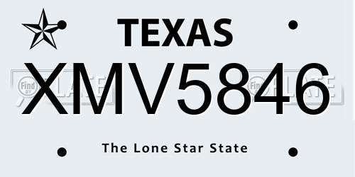 XMV5846 Texas License Plate