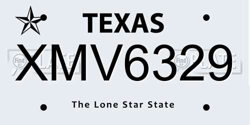 XMV6329 Texas License Plate