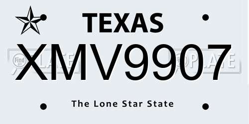 XMV9907 Texas License Plate