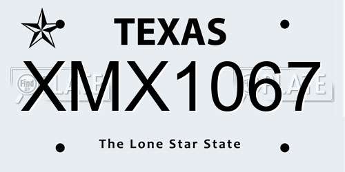 XMX1067 Texas License Plate