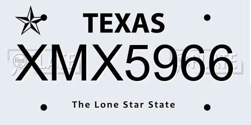 XMX5966 Texas License Plate