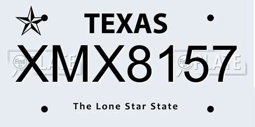 XMX8157 Texas License Plate