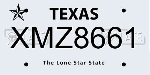 XMZ8661 Texas License Plate