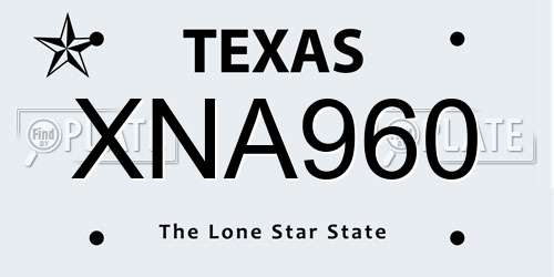 XNA960 Texas License Plate
