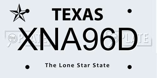 XNA96D Texas License Plate