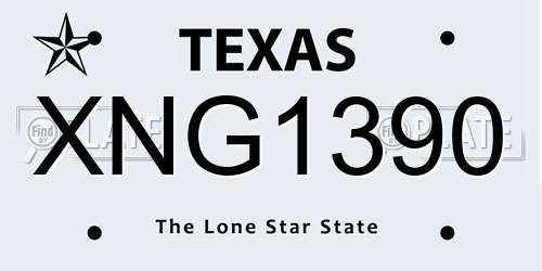 XNG1390 Texas License Plate