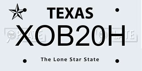 XOB20H Texas License Plate