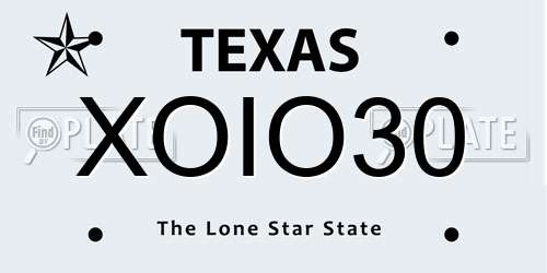 XOIO30 Texas License Plate