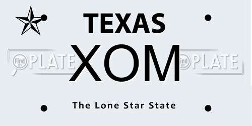XOM Texas License Plate