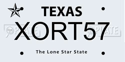 XORT57 Texas License Plate