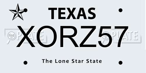 XORZ57 Texas License Plate