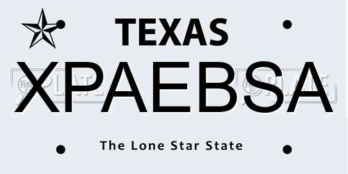 XPAEBSA Texas License Plate