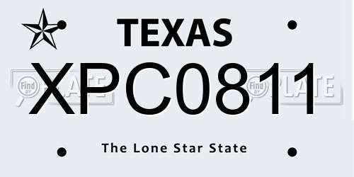 XPC0811 Texas License Plate