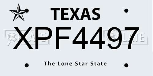XPF4497 Texas License Plate