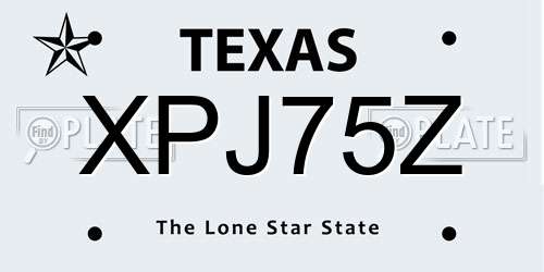 XPJ75Z Texas License Plate