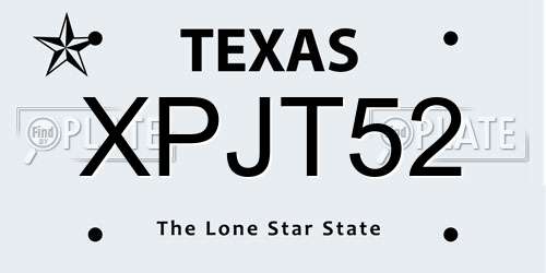 XPJT52 Texas License Plate