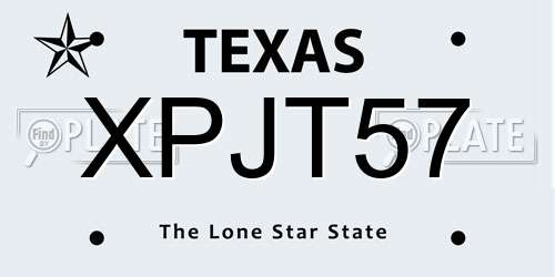 XPJT57 Texas License Plate