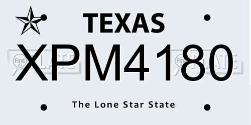 XPM4180 Texas License Plate