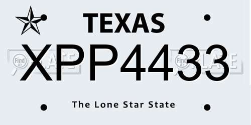 XPP4433 Texas License Plate