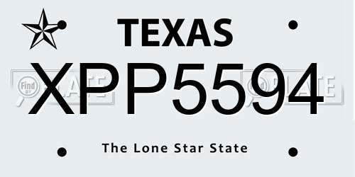 XPP5594 Texas License Plate