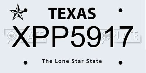XPP5917 Texas License Plate