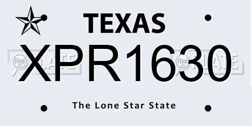 XPR1630 Texas License Plate