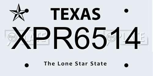 XPR6514 Texas License Plate