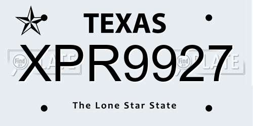 XPR9927 Texas License Plate