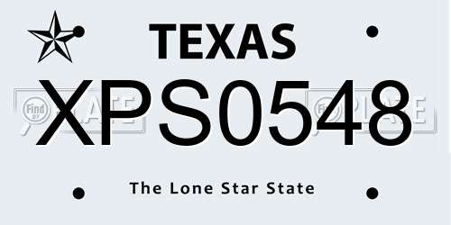 XPS0548 Texas License Plate