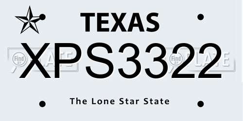 XPS3322 Texas License Plate